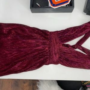 LULUS AILY RED & MAGENTA SKATER DRESS